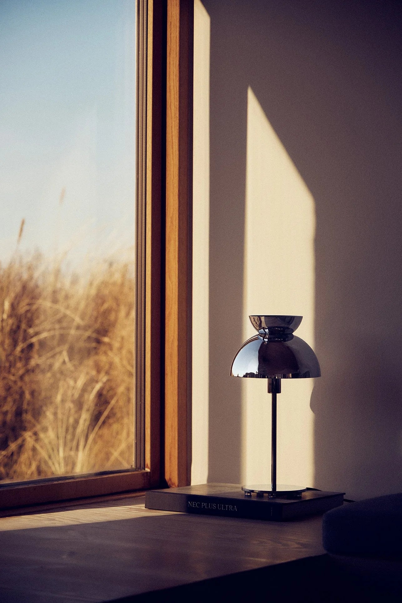Butterfly table lamp, chrome