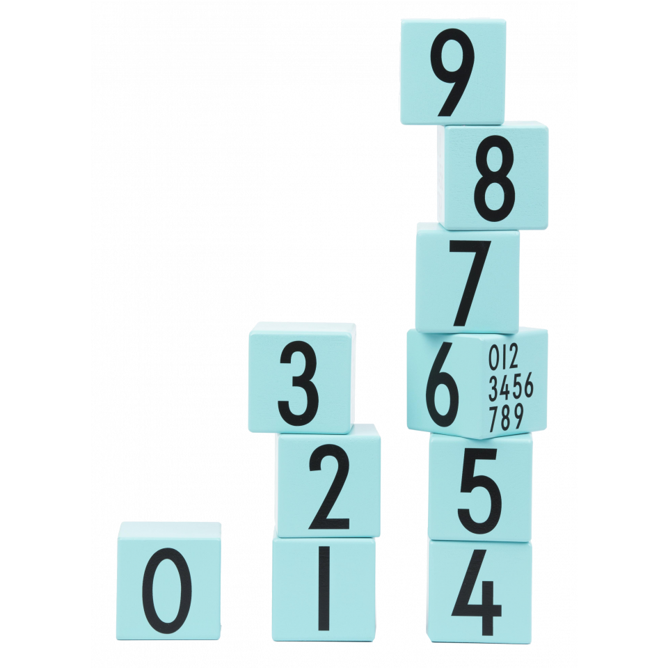 Klodser med tal på 0-9