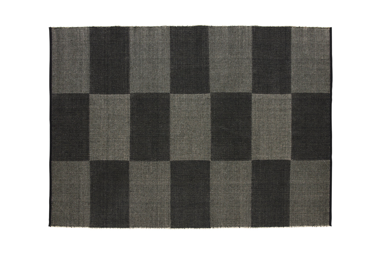 Check Rug 200x300cm Black