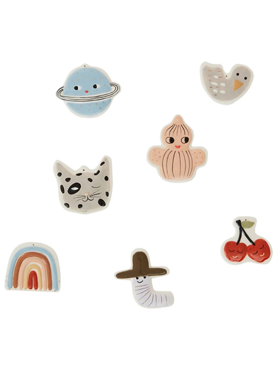 Keramik Figurer  7-pak Multi