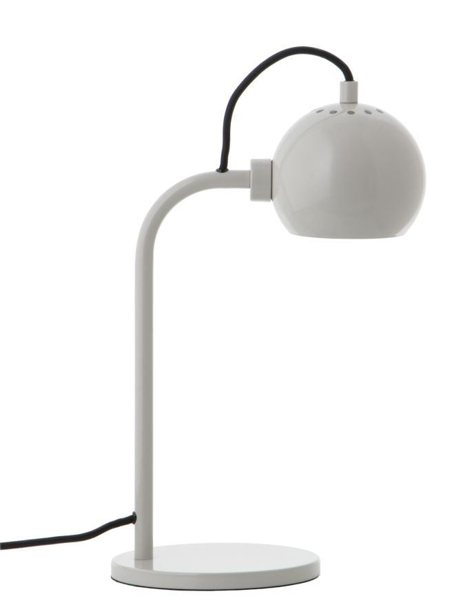 Ball Single Table Lamp, Glossy Pale Grey