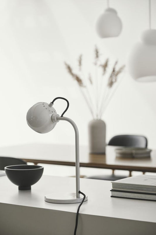 Ball Single Table Lamp, Glossy Pale Grey