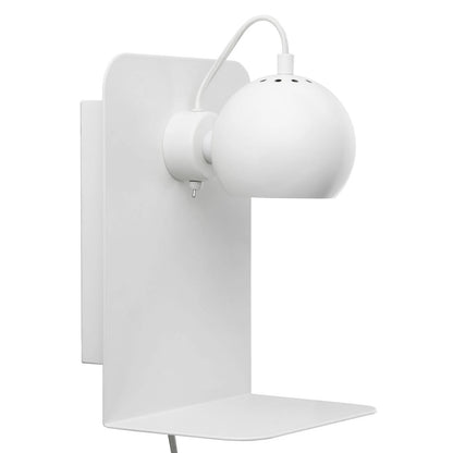 Ball Væglampe m/USB Mat Hvid