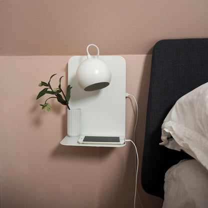 Ball Væglampe m/USB Mat Hvid