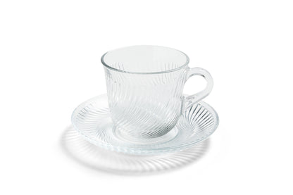 Pirouette Cup and Saucer Clear (Sæt af 6)