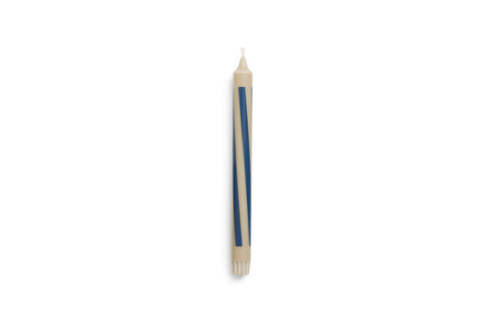 Pattern Candle, Dark sand & Dark blue  24 stk.