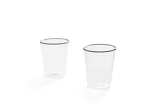 Rim Glass (Set of 2), Clear/Black