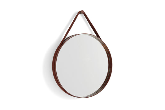 Strap Mirror No 2  Ø50 Dark brown