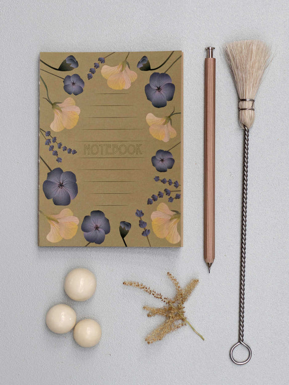 Notebook A6, Amber With Flowers