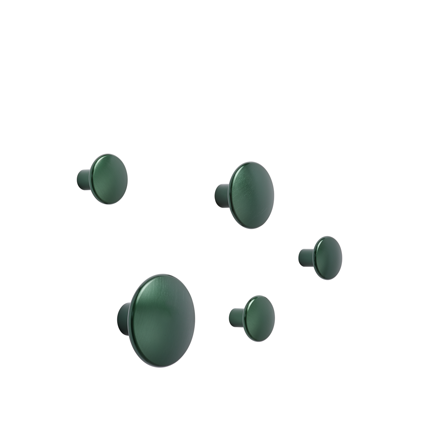 Dots Metal, Dark Green  Set of 5