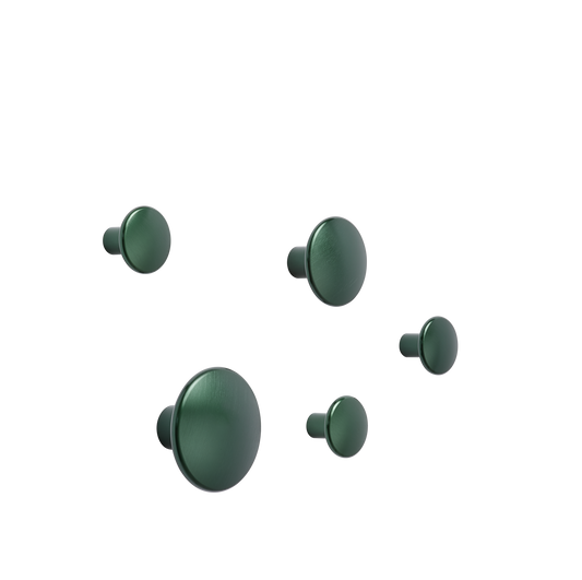 Dots Metal, Dark Green  Set of 5